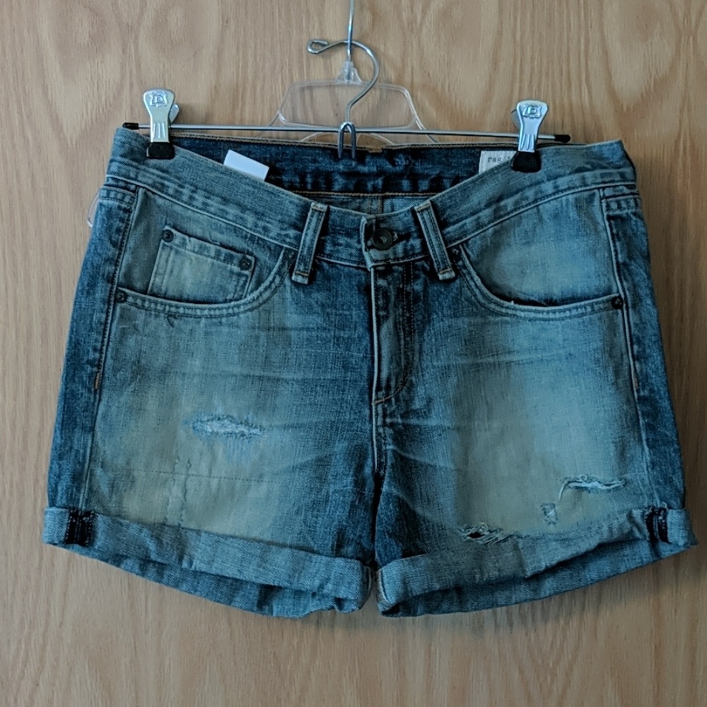 Rag & Bone Distressed Boyfriend Shorts 25